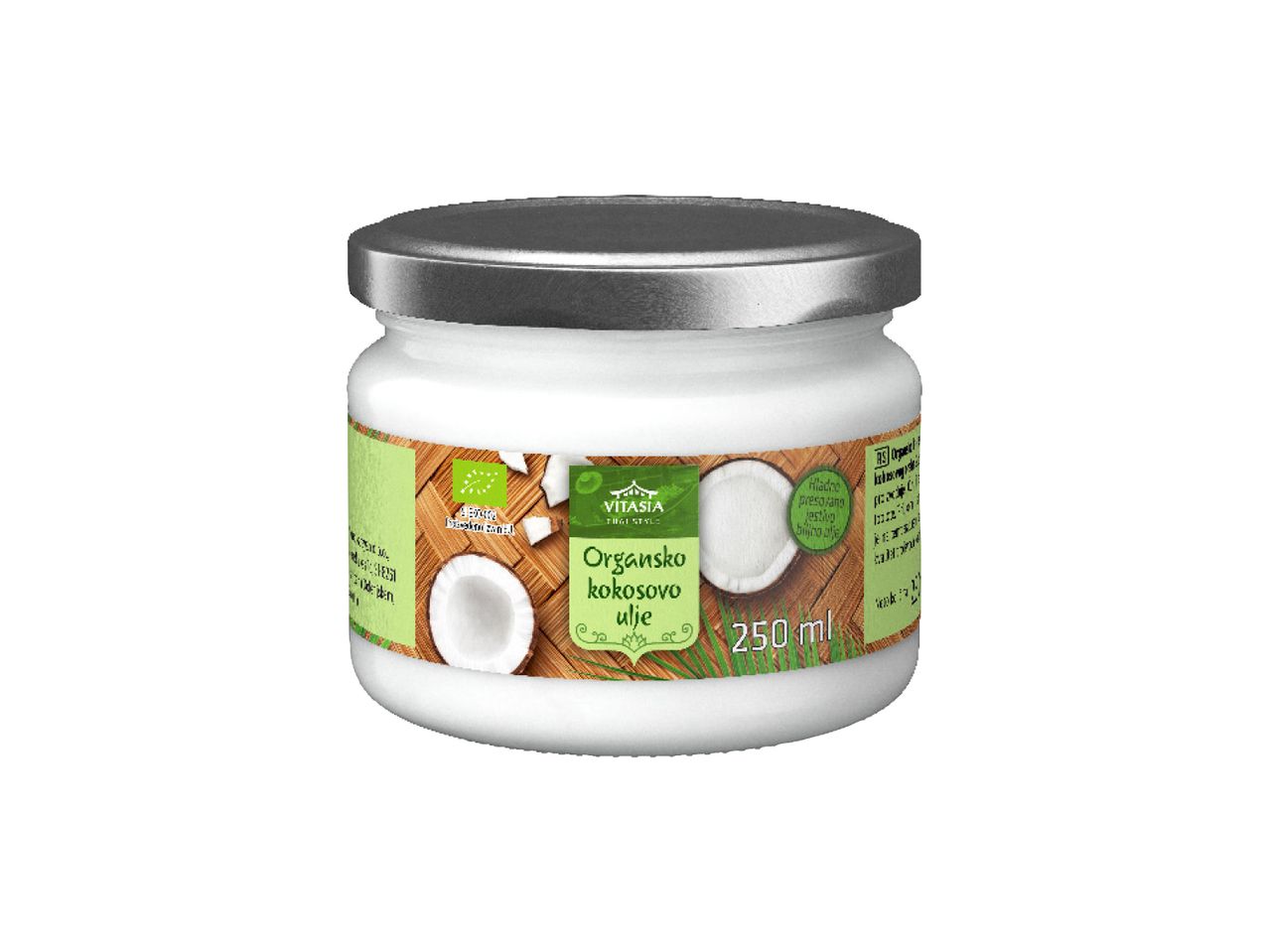 Tegla organskog kokosovog ulja Vitasia od 250 ml.