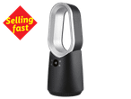 Black bladeless fan with a digital display, marked as 'Selling fast'.