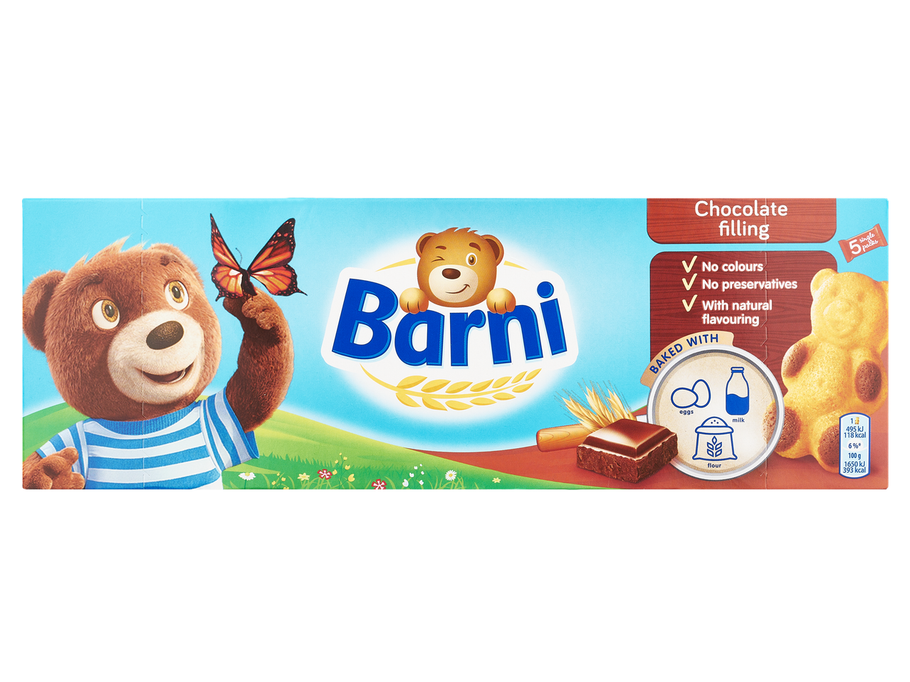 Barni sausainiai su šokolado įdaru; be dažiklių ir konservantų.