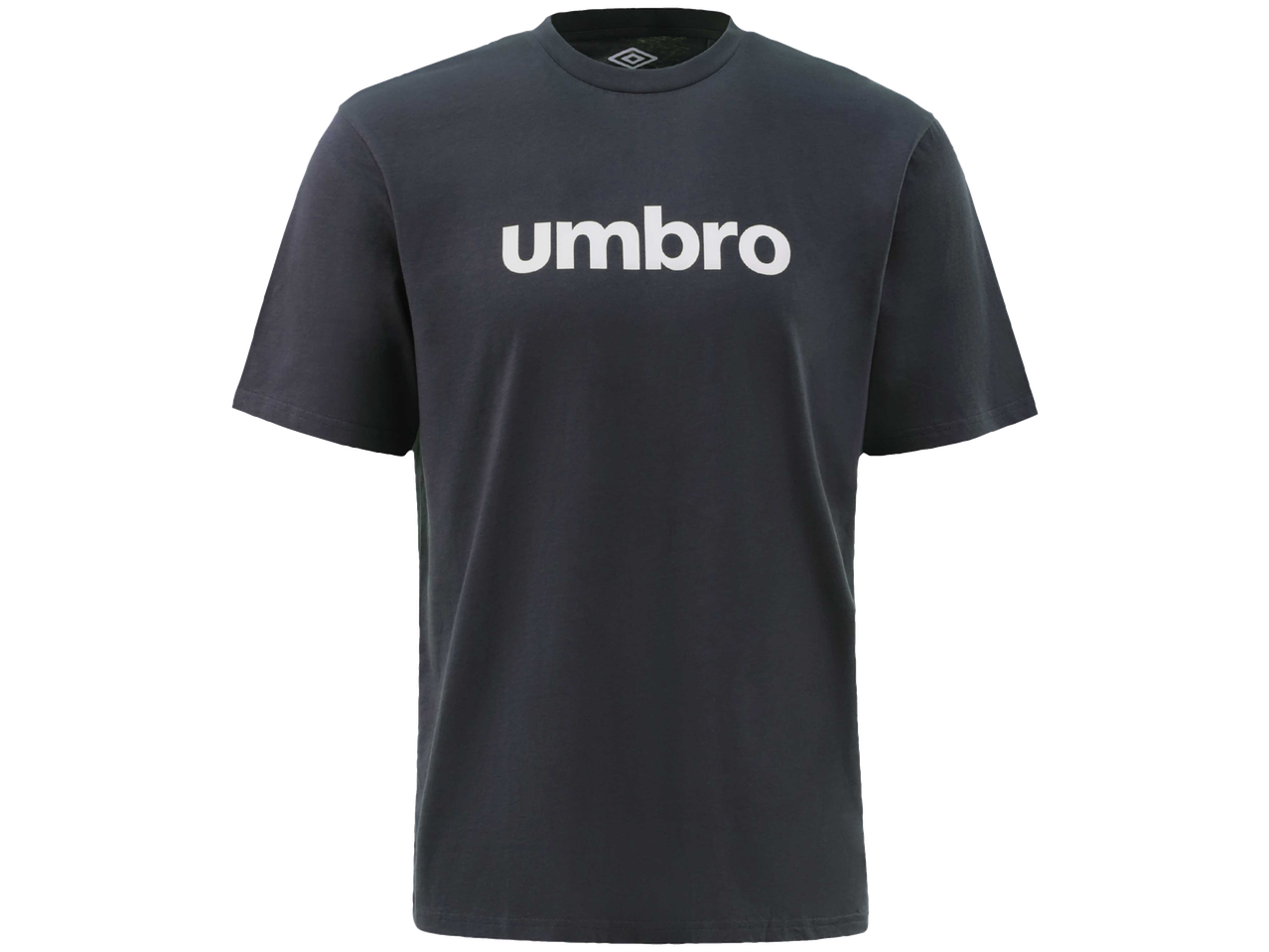 Vyriški juodi Umbro marškinėliai su baltu logotipu ant krūtinės.