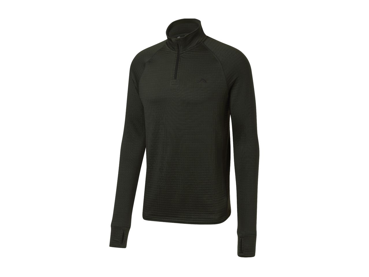 A dark-green long-sleeve Puma half-zip thermal top.