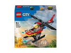 Lego City: fire rescue helicopter with minifigures.