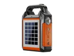 Portable solar-powered lantern with USB and TF card slots, and a built-in flashlight.