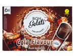 Embalagem de 6 picolés Bon Gelati sabor cola, veganos.