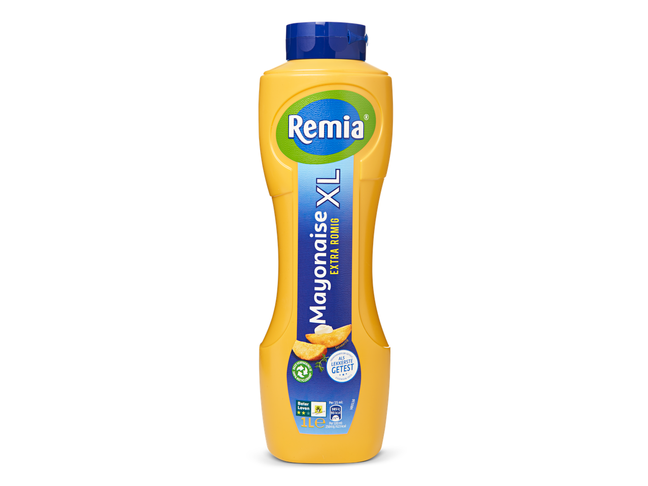 Remia Mayonaise XL: grote fles extra aromatische mayonaise.