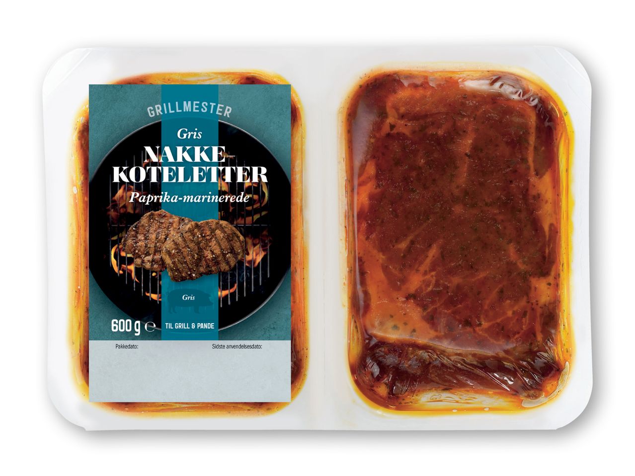Grillmester Nakkekoteletter i paprikamarinade, 600g pakke.
