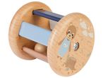 Hochet en bois pour bébé, décoré d'un ourson.