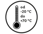 Temperatura od -20°C do +70°C.