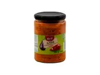 Kania Ajvar, ljuti, u staklenoj tegli sa etiketom.