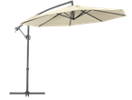Livarno Cantilever Parasol, beige, with a dark grey frame and crank mechanism.