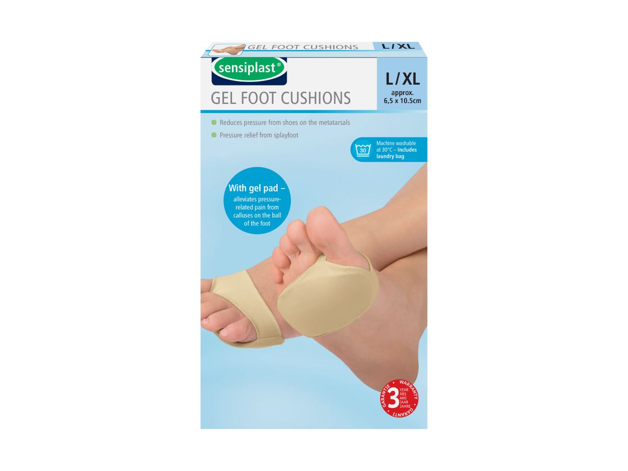 Gel-fodpuder, der lindrer tryk og smerter fra hård hud på fodballen.