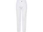 Pantaloni bianchi da lavoro da uomo su sfondo bianco.
