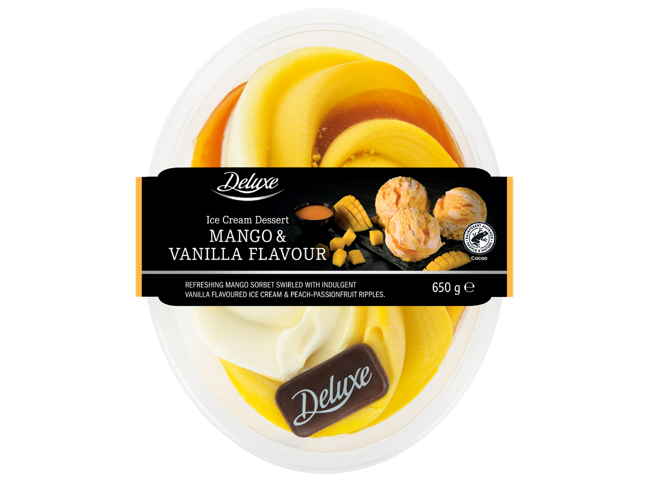 Десерт от сладолед с вкус на манго и ванилия, 650 гр.