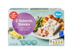 Ocean Sea: 2 salmon steaks in garlic and herb sauce.