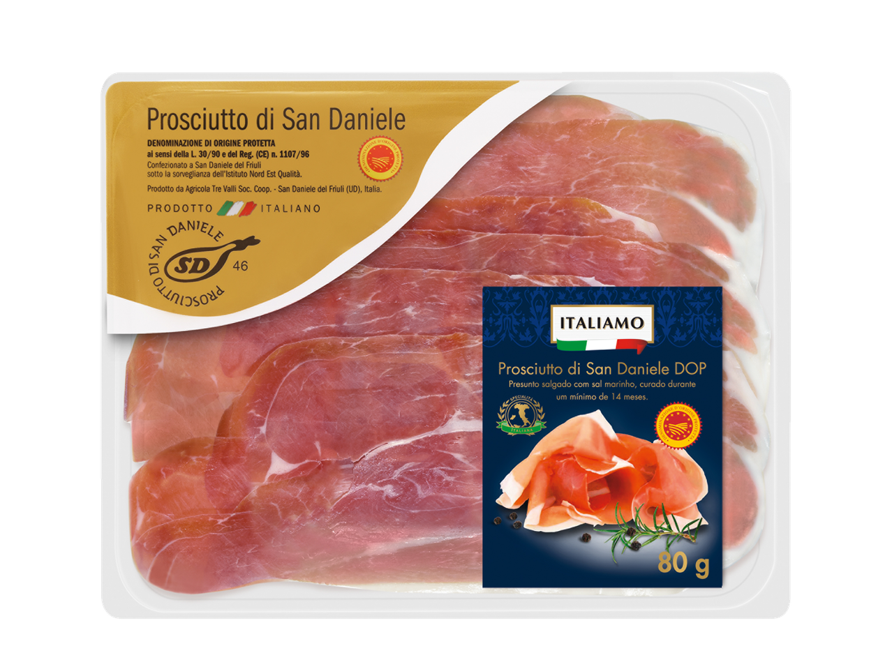 Italimo Prosciutto di San Daniele DOP, fatias finas.