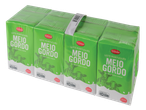 Leite meio-gordo Milbona, pack de 8x1L, com Nutri-Score B e selo 'Portugal Original'.