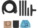 Vacuum cleaner accessories: hose, extension tubes, and nozzles.