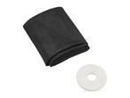 Black insect screen mesh and a roll of white hook and loop tape.