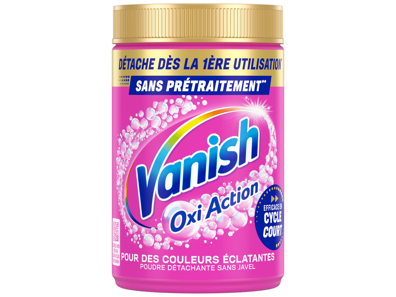 Poudre détachante pour couleurs éclatantes, efficace dès la 1ère utilisation sans prétraitement.