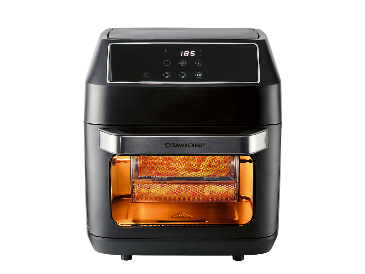 Friteuse à air SilverCrest avec panier rotatif.