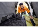 Sleeping bags and sleeping pad inside a Crivit tent.