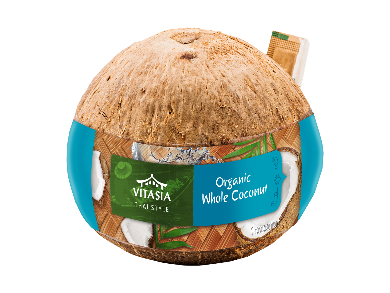 Nucă de cocos întreagă organică Vitasia Thai Style.