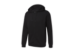 Melns sporta krekls ar kapuci un rāvējslēdzēju.