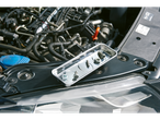 Parkside® magnetic assortment with screws and nuts on a car engine.