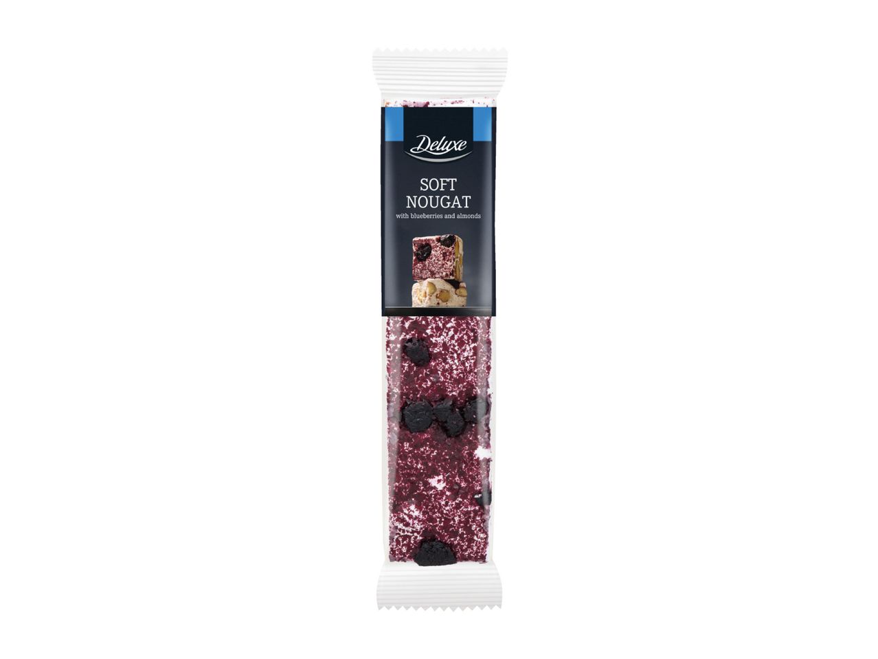 Soft nougat bar with blueberries and almonds