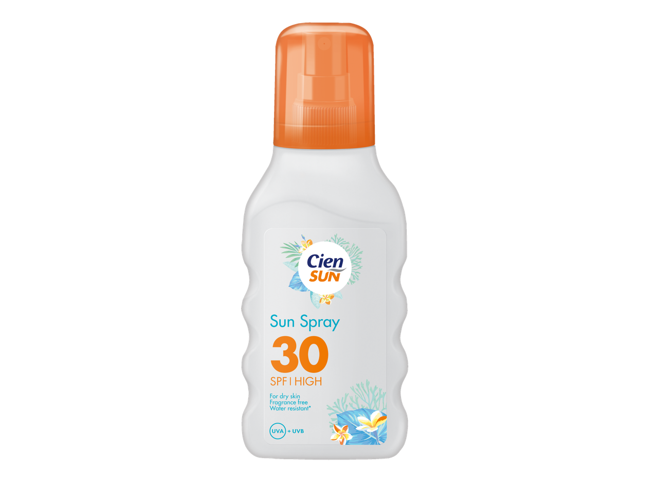 Cien Sun SPF 30 zonnebrandspray, hoge bescherming.