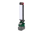 Cordless LED work light with a flexible light bar and rechargeable battery pack