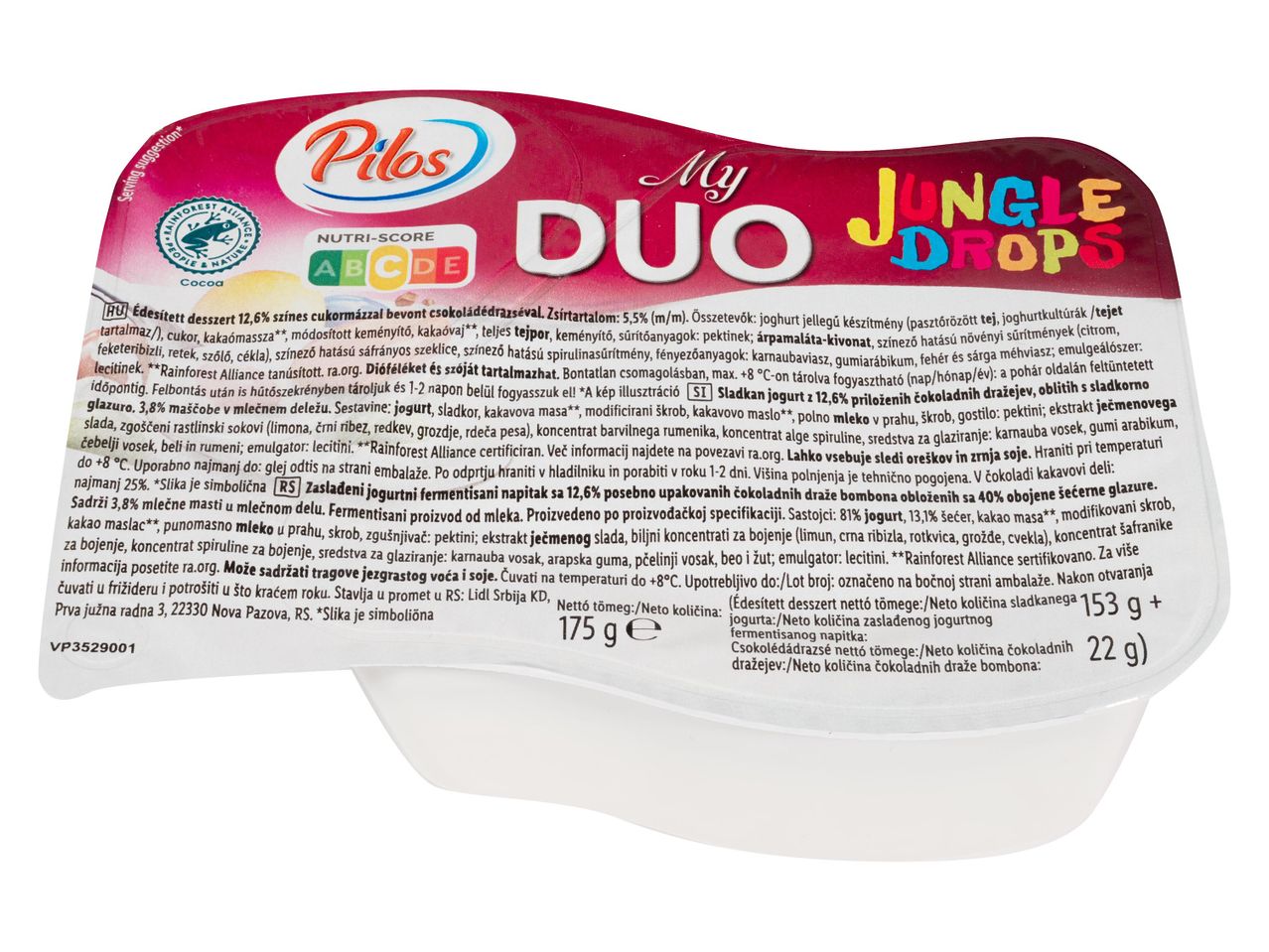 Pilos My Duo Jungle Drops joghurt csokoládédrazséval.
