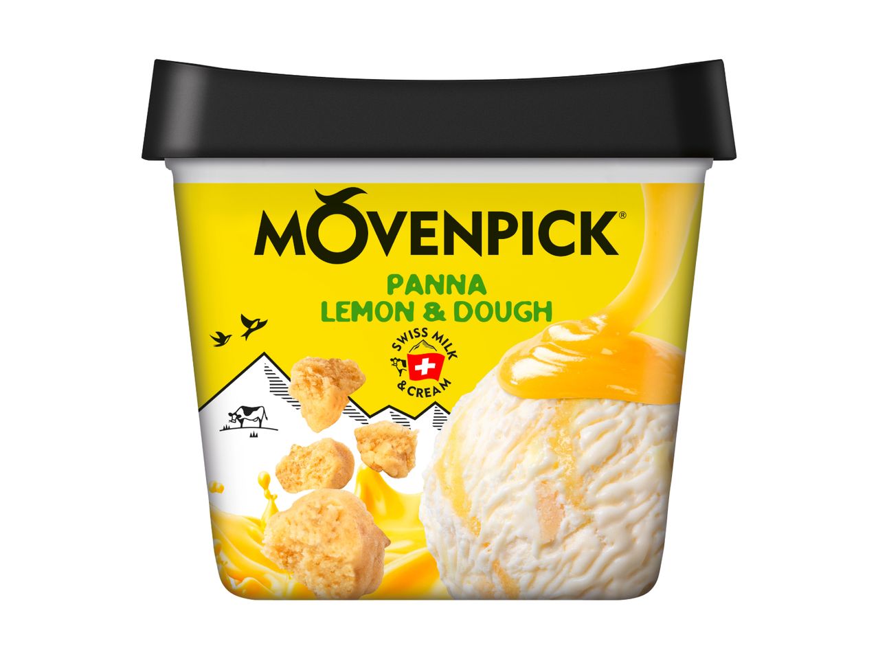 Mövenpick Panna Lemon & Dough Eis im Becher.