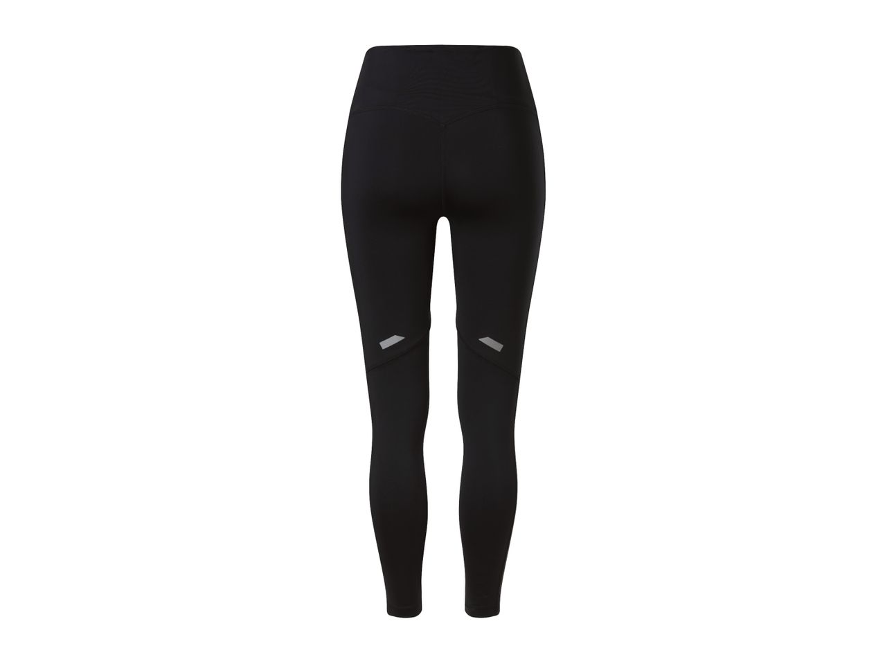 Black women's athletic leggings with reflective details