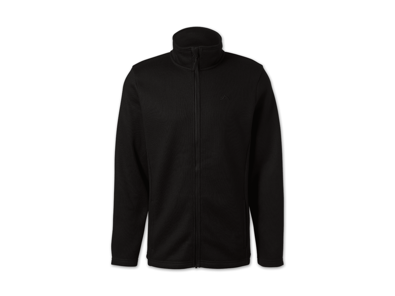 Schwarze Fleecejacke mit Reißverschluss und Stehkragen