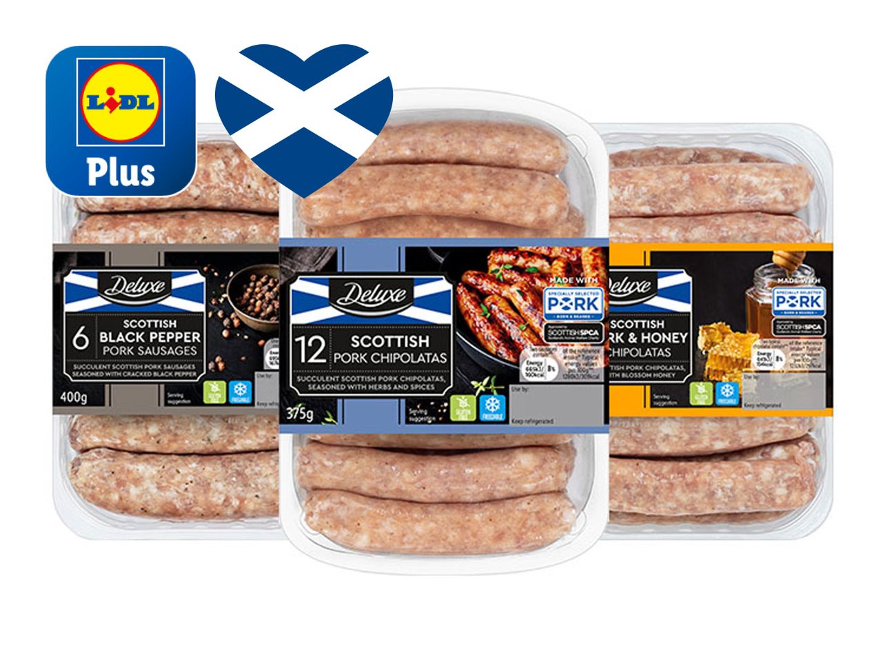 Lidl's Scottish sausage variety pack: 12 Cumberland, 12 Lorne, and 12 breakfast sausages.