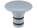 Light gray component with two black rings.