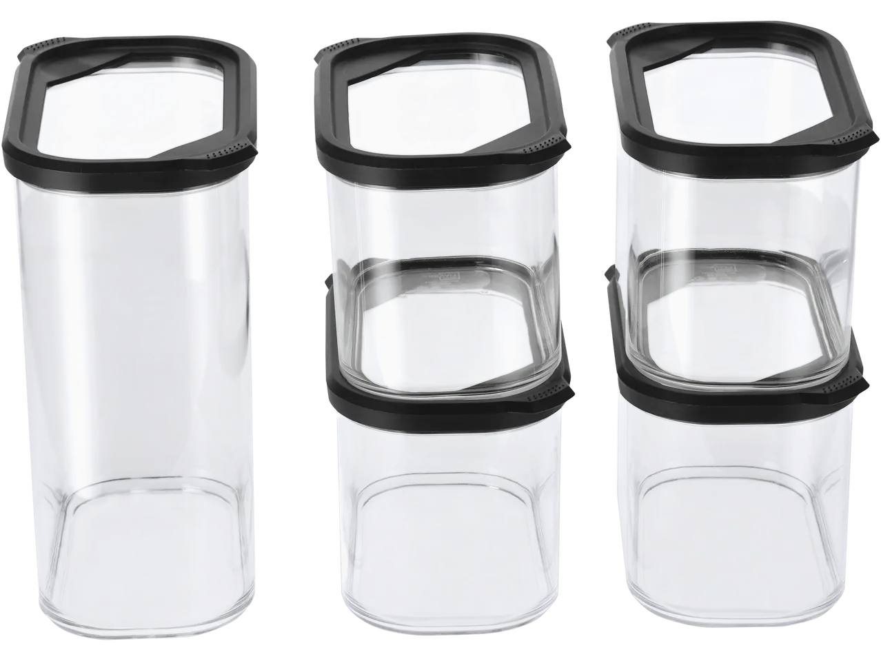 Silvercrest® providne posude za suve namirnice sa crnim poklopcima