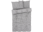 Grey bedding set with damask pattern.