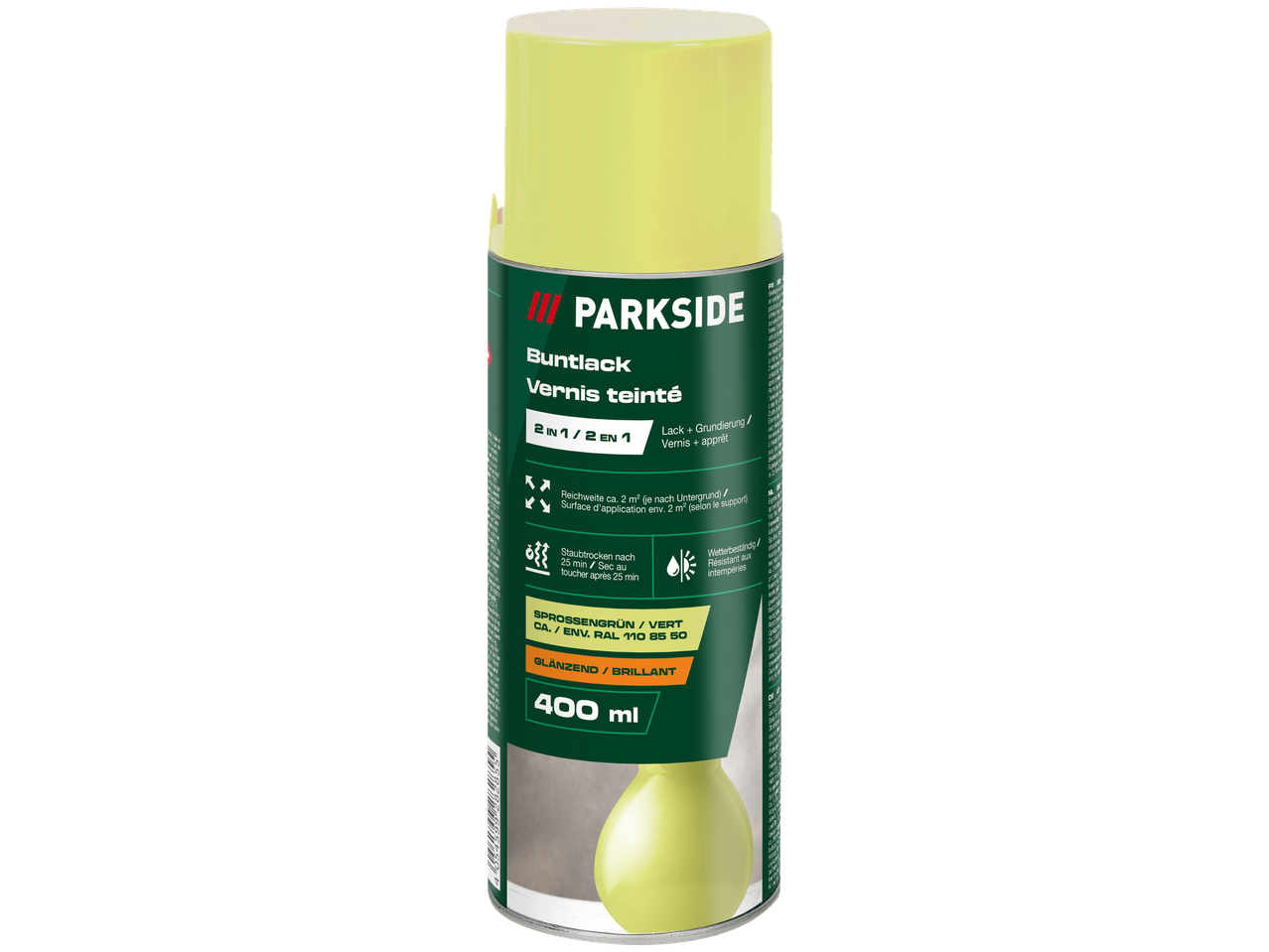 PARKSIDE gekleurde lak spuitbus, groen, 400 ml, glanzend.