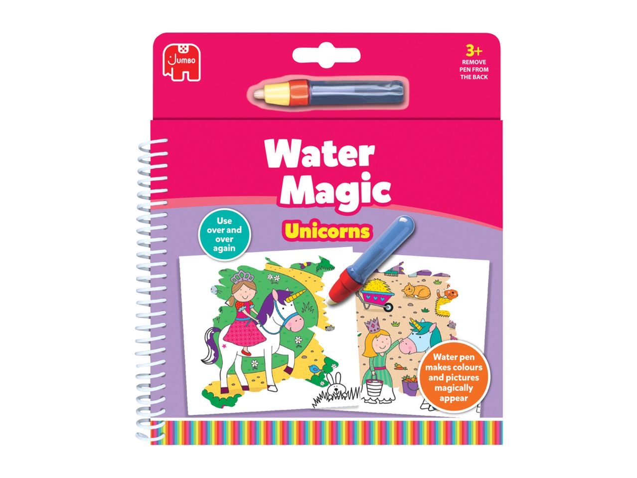 A Water Magic coloring book with a reusable water pen, featuring a fairytale theme.
