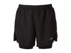 Black men's running shorts with an elastic waistband and a reflective logo.