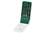 Conjunto de brocas para madeira PARKSIDE em estojo verde, tamanhos 4, 5, 6, 8, 10 mm.