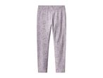 Light purple leggings with a cat face pattern