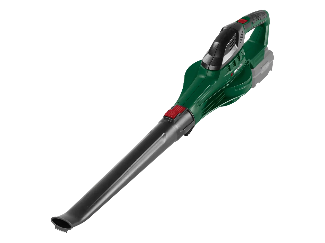 PARKSIDE® 20V Cordless Leaf Blower on a black background.