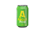 Lata de Argus Shandy, bebida com baixo teor alcoólico sabor limão.