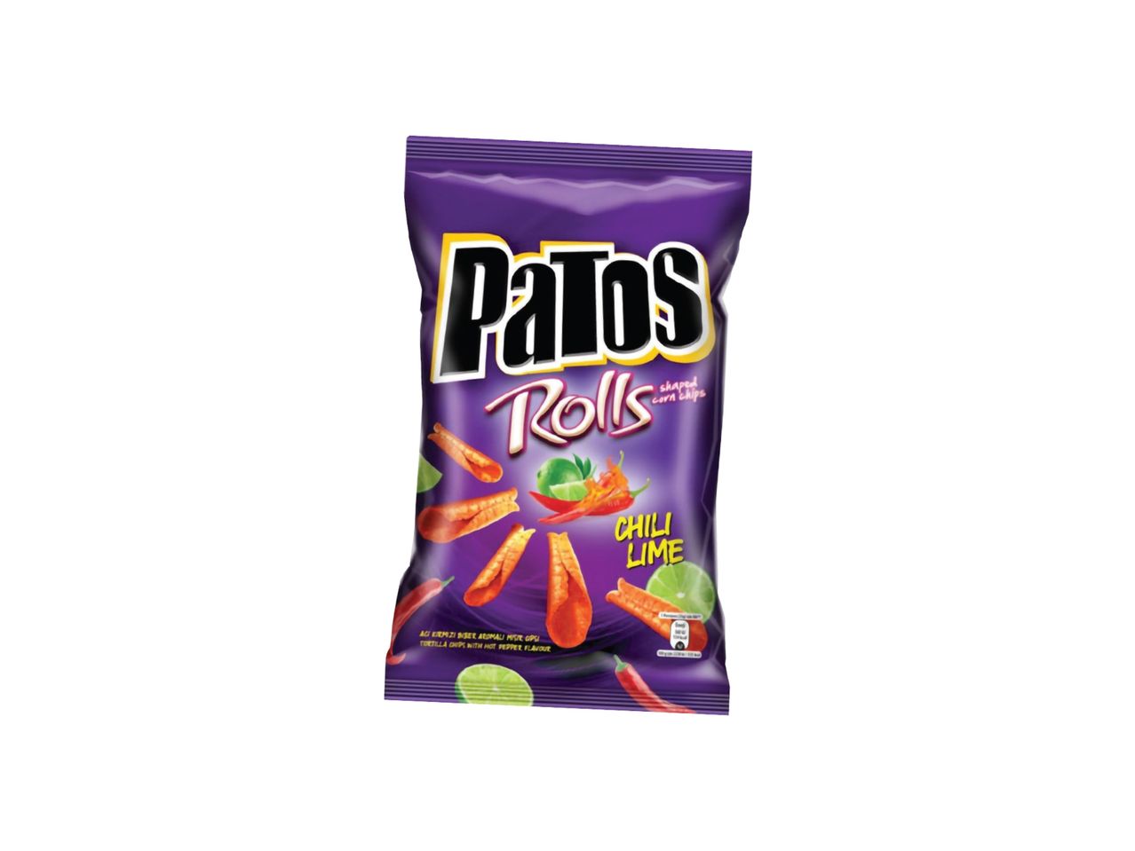 Pakovanje čipsa Patos Rolls ukusa čili-lajma.