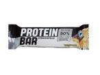 Barre protéinée saveur stracciatella, avec 50% de protéines et du cacao certifié Rainforest Alliance.