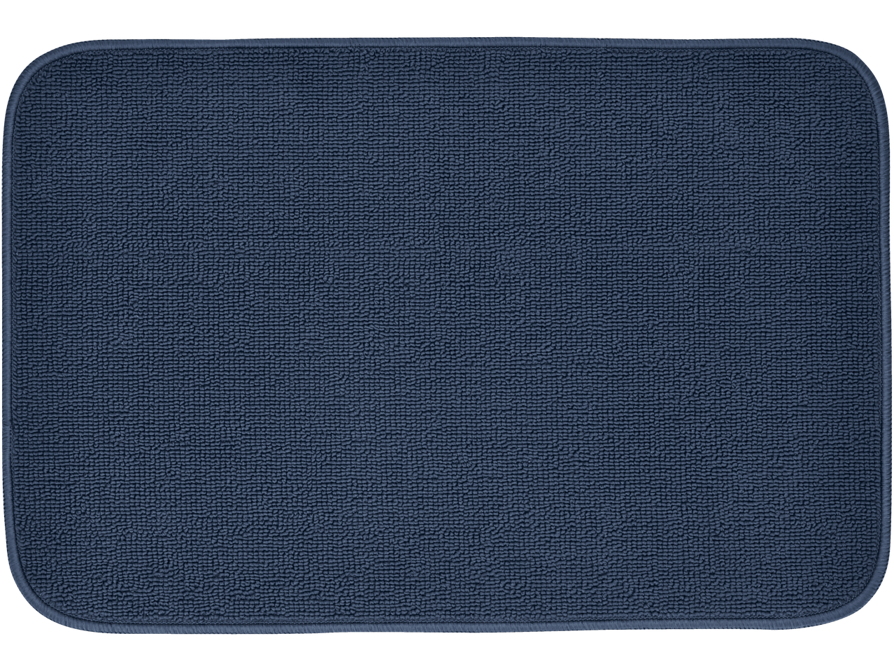 Livarno Home Bath Mat in dark blue with a textured surface and rounded corners.