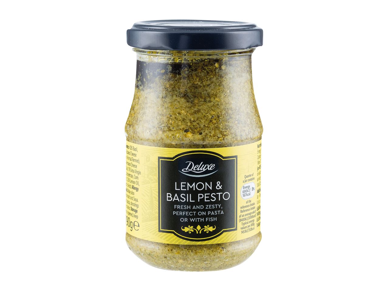 Deluxe Lemon & Basil Pesto in a glass jar
